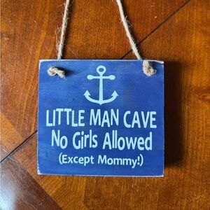 Nautical Blue Little Man Cave Wall Sign
